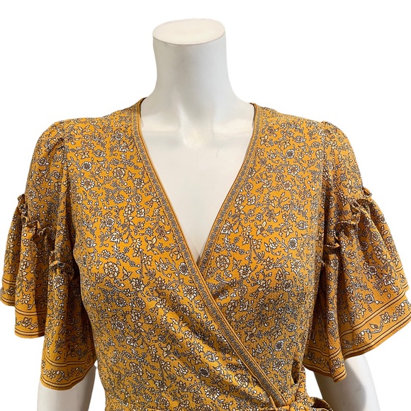 Max Studio Ruffled Floral Wrap Dress - Picture 2 of 10